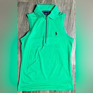 Ralph Lauren Sport Fitted Pique Polo Golf Shirt Womens Size XS Bright green